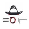 Metal Black Front Bumper with Light for 1/10 1:10 RC Crawler Car Traxxas TRX-4 Axial SCX10 & SCX10 II 90046 SCX10 III AXI03007 view 2