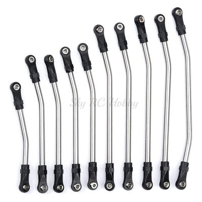 Aluminium Alloy 10PCS Metal Link with Plastic Rod Ends for Axial SCX10 II 90046 90047 90075 1/10 RC Crawler Car Accessories