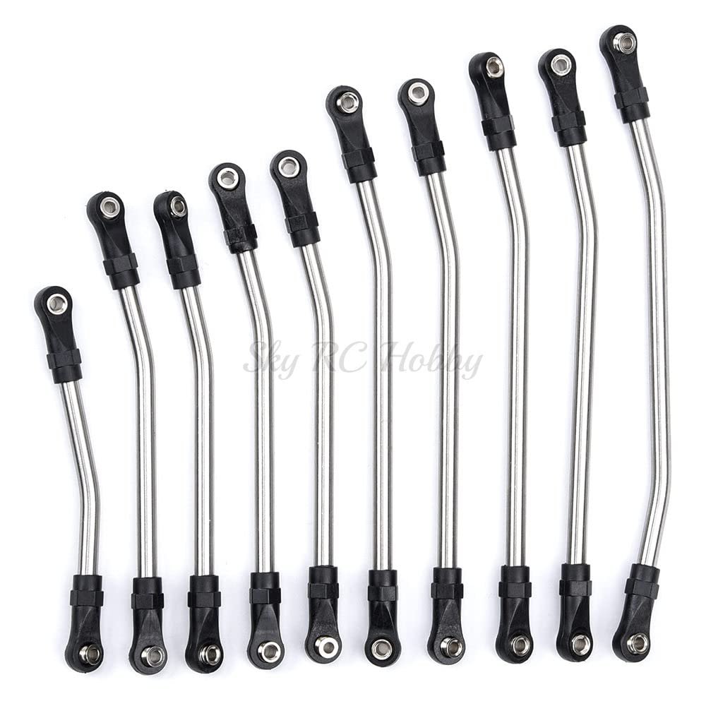 Aluminium Alloy 10PCS Metal Link with Plastic Rod Ends for Axial SCX10 II 90046 90047 90075 1/10 RC Crawler Car Accessories
