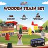 Play Build Wooden Train Set, Complete Toddler Train Set, Interactive Play & Learn Set, Creative Wooden Train Track Design, Premium Quality, Ages 3+ (100 Piece Set) view 2