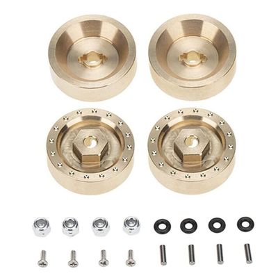 4Pcs/Set 6mm Thick Brass Brake Disc Wheel Hex Adapter Combiner for 1/24 RC Crawler Car Axial SCX24 90081 Upgrade Accessories