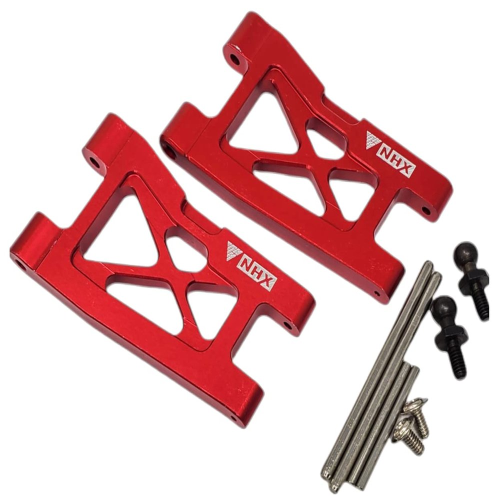 NHX RC Aluminum Front/Rear Lower Suspension Arms : Traxxas 1/18 LATRAX Teton Red