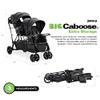 Joovy Big Caboose Triple Stroller with Rear Bench and Standing Platform, Reclining Seats, Optional Rear Seat, and Two Universal Car Seat Adapters, Jet view 2