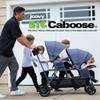 Joovy Big Caboose Triple Stroller with Rear Bench and Standing Platform, Reclining Seats, Optional Rear Seat, and Two Universal Car Seat Adapters, Jet view 3
