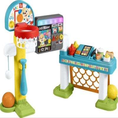 Fisher-Price Toddler Learning Toy Laugh & Learn 4-in-1 Game Experience Sports Activity Center with Smart Stages for Infants Ages 9+ Months