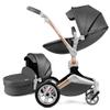 360 Degree Rotation Baby Stroller/Carriage, PU Leather Pushchair Pram, 2022 (F023) (F023 Black) view 1