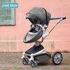 360 Degree Rotation Baby Stroller/Carriage, PU Leather Pushchair Pram, 2022 (F023) (F023 Black) view 4