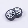4pcs 26mm Dia 2 Inner Hole Dia 8mm Thick Plastic Car Wheel Black, (Bettomshin) view 2