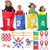 GOLDGE 28 Piece Outdoor Games Kit for Kids, Includes Potato Sack Race Bags, Bean Bag Toss, 3 Legged Race Bands, Egg Spoon Relay, for Easter & Birthday Parties (Potato Sack Race Bags) view 1