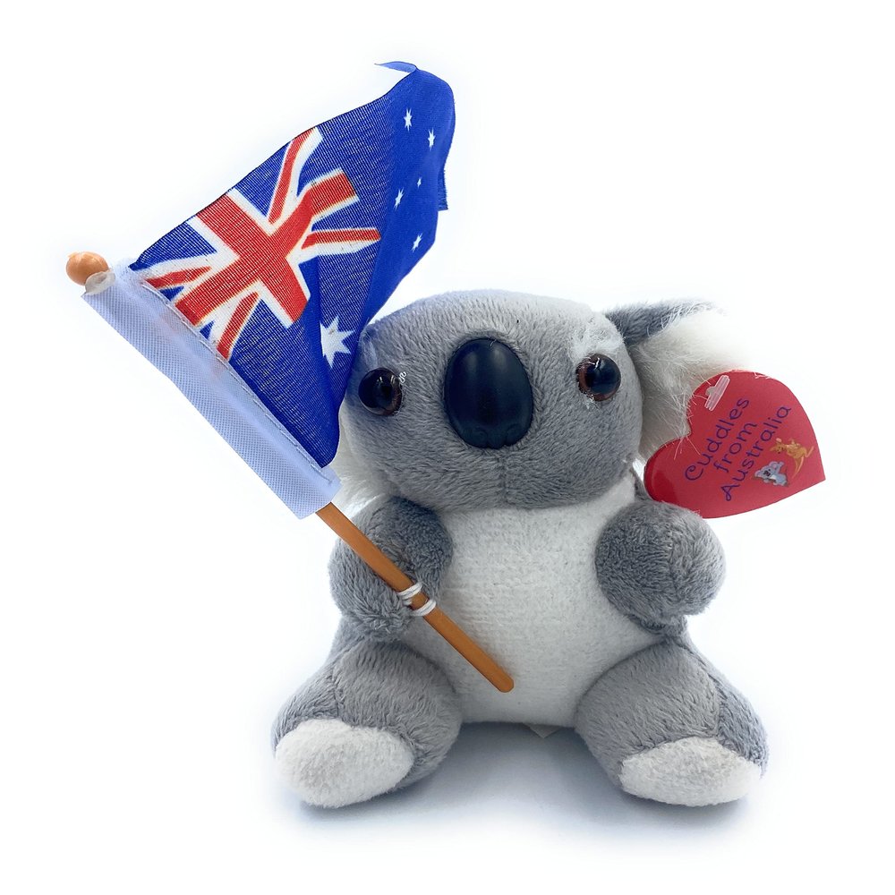 Aeisage Small Koala Stuffed Animal - 4" Plush Bear with Flag - Super Soft Australian Souvenir Gift