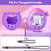 Case for Tamagotchi Paradise Soft Silicone Cover, Protector Sleeve Skin for Virtual Pet Game Machine with Detachable Lanyard Portable Anti-Drop Holder (Purple) view 2