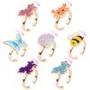 MJartoria 7Pcs Fidget Rings for Anxiety, Shell Crab Stainless Steel Spinner Ring Set Mood Rings Stress Relieving Wide Rings Set(Pink) view 1