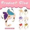 MJartoria 7Pcs Fidget Rings for Anxiety, Butterfly Flower Stainless Steel Spinner Ring Set Mood Rings Stress Relieving Wide Rings Set(Gold) view 4
