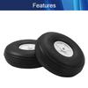 Bettomshin 2Pcs OD 2.5"(63mm) RC Tires, 3.2mm Inner Hole Dia Super Light PU Sponge Tires and Wheels Sets, RC Tires and Wheels for RC Model Car Airplane with Plastic Hub Black White view 3