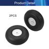 Bettomshin 2Pcs OD 2.5"(63mm) RC Tires, 3.2mm Inner Hole Dia Super Light PU Sponge Tires and Wheels Sets, RC Tires and Wheels for RC Model Car Airplane with Plastic Hub Black White view 4