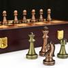 LANGWEI Chess Sets for Adults, Professional Chess Set with Retro Metal Chess Pieces and Wooden Folding Chess Board, Portable Travel Game Gift for Kids Adult view 1