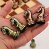 LANGWEI Chess Sets for Adults, Professional Chess Set with Retro Metal Chess Pieces and Wooden Folding Chess Board, Portable Travel Game Gift for Kids Adult view 4