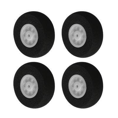 Bettomshin 4Pcs RC Airplane Wheels, 30mm/1.18inch Diameter Foam Wheel Replacement for DIY RC Model Plane Aircraft Black/Gray (Random)