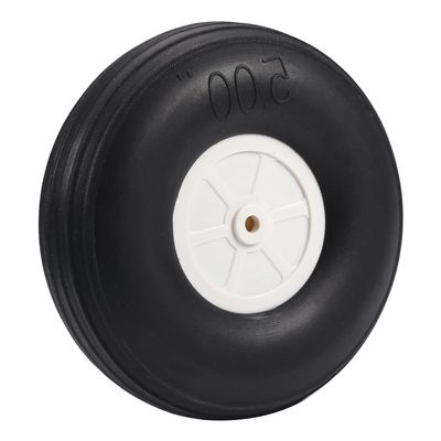 5 inch RC Model Airplane Super Light Sponge Tire Tail Wheel Tire and Wheel Sets for RC Car Airplane PU Sponge Tire with Plastic Hub 2 Pcs, (Bettomshin)