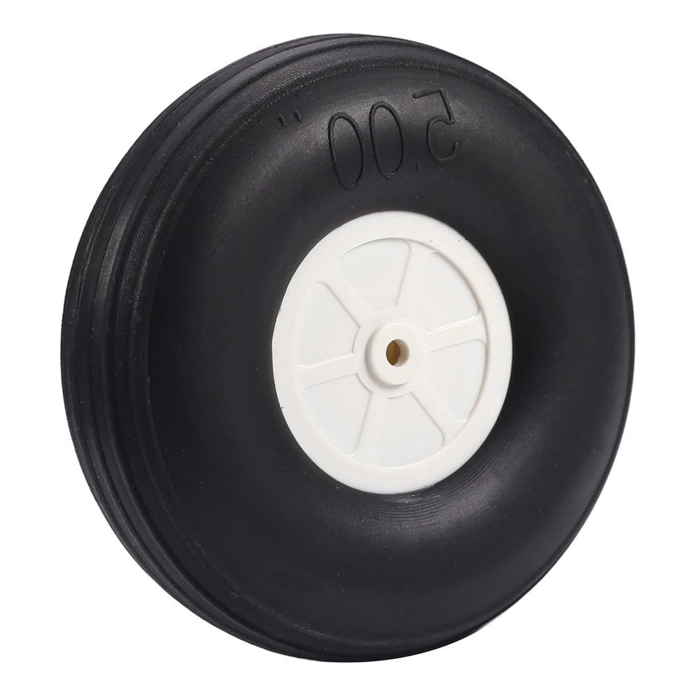 5 inch RC Model Airplane Super Light Sponge Tire Tail Wheel Tire and Wheel Sets for RC Car Airplane PU Sponge Tire with Plastic Hub 2 Pcs, (Bettomshin)