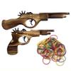 Pack of 2 Wooden Rubber Band Gun Handmade Play Set Shotgun Toy Fake Gun Toy Minigun for Kids view 1