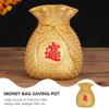 Coin Bank Piggy Bank Feng Shui Money Bag Coin Shaped Resin Saving Box for Chinese Fortune and Luck Desktop Home Lucky Ornament Decor view 3