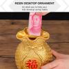 Coin Bank Piggy Bank Feng Shui Money Bag Coin Shaped Resin Saving Box for Chinese Fortune and Luck Desktop Home Lucky Ornament Decor view 4