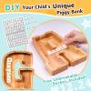 SummiDate Wooden Letter Piggy Bank for Kids| Piggy Bank for Boys Girls Toddler| Alphabet G Money Bank| Personalized Initial Wood Coin Bank Birthday for Kids (G) view 3