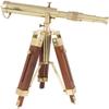 Vintage Brass Telescope on Tripod Stand Antique Finish Spyglass Nautical Beautiful On Wooden Tripod Stand view 1