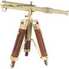 Vintage Brass Telescope on Tripod Stand Antique Finish Spyglass Nautical Beautiful On Wooden Tripod Stand view 2