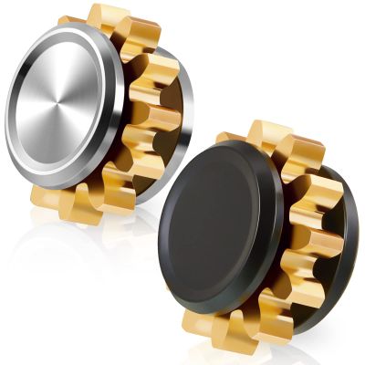 2 Pieces Copper Gear Fidget Spinner for Adults - Small Solid Brass Metal with Steel Bearings, Hand Spinner for Focus & Thinking - Office Desk Toy for Meetings and Phone Calls