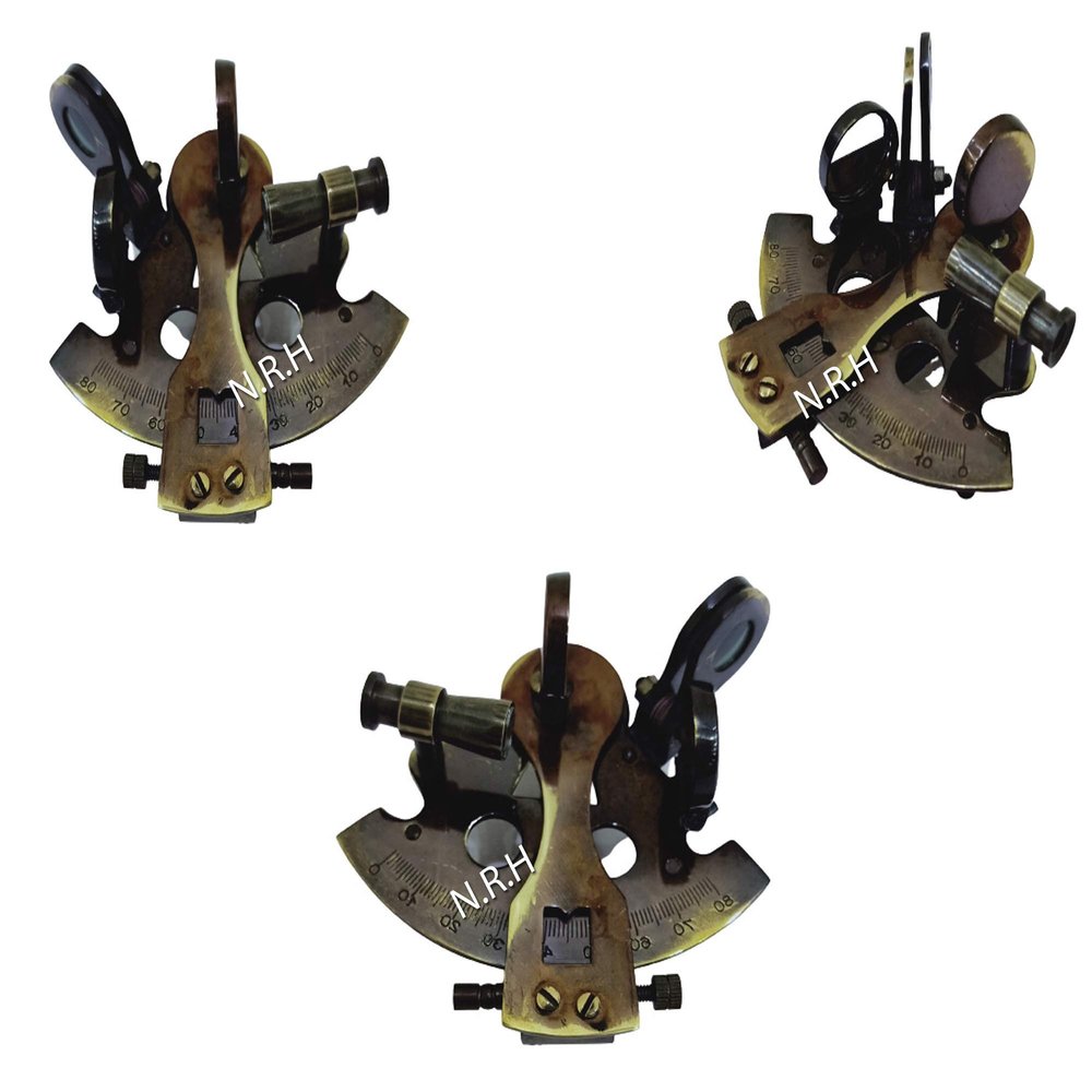 Vintage Antique Astrolabe Ship Sextant Navigation Nautical Sextant Telescope