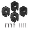 Vgoohobby Aluminum Alloy 12mm Wheel Hex Hub Drive Adapters with Pins Screws Compatible with Axial SCX10 HSP HPI Tamiya Redcat 1/10 RC Crawler Car (12mm, Black) view 1