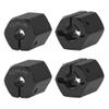 Vgoohobby Aluminum Alloy 12mm Wheel Hex Hub Drive Adapters with Pins Screws Compatible with Axial SCX10 HSP HPI Tamiya Redcat 1/10 RC Crawler Car (12mm, Black) view 3
