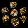 DND Dice Set Handmade 7 Accessories Sharp Edge Dice for Dungeons and Dragons TTRPG Games, Multi-Sided RPG Polyhedral Resin Sharp Edge Dice Roleplaying Games (Black Gold) view 2