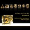 DND Dice Set Handmade 7 Accessories Sharp Edge Dice for Dungeons and Dragons TTRPG Games, Multi-Sided RPG Polyhedral Resin Sharp Edge Dice Roleplaying Games (Black Gold) view 3