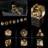 DND Dice Set Handmade 7 Accessories Sharp Edge Dice for Dungeons and Dragons TTRPG Games, Multi-Sided RPG Polyhedral Resin Sharp Edge Dice Roleplaying Games (Black Gold) view 4