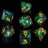 DND Dice Set Handmade 7 Accessories Sharp Edge Dice for Dungeons and Dragons TTRPG Games, Multi-Sided RPG Polyhedral Resin Sharp Edge Dice Roleplaying Games(Dark) view 1