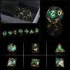 DND Dice Set Handmade 7 Accessories Sharp Edge Dice for Dungeons and Dragons TTRPG Games, Multi-Sided RPG Polyhedral Resin Sharp Edge Dice Roleplaying Games(Dark) view 3