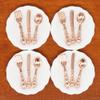 Odoria 1/12 Miniature Plates and Silverware Set Dollhouse Accessories, Copper view 1