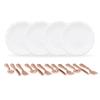 Odoria 1/12 Miniature Plates and Silverware Set Dollhouse Accessories, Copper view 2