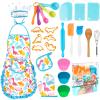 KAEGREEL Kids Baking Chef Set, 26Pcs with Dinosaur Apron & Hat Role Play Cooking Chef Cooking Dress Up Toys, Pretend Play Kitchen Toys Gifts for Boys Girls Aged 3-8 view 1