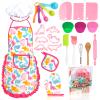 KAEGREEL Kids Baking Set 26Pcs with Dinosaur Apron & Hat Cooking Chef Dress Up Role Play Toys, Kitchen Toys Pretend Play Gifts for Girls Boys Aged 3 4 5 6 8 Years Old view 1