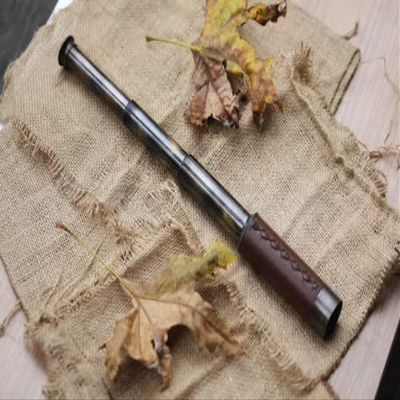 Handcrafted Telescope | Functional Vintage Replica Brass Nautical Antique Telescope | Brass Nautical Spyglass & Collectible Decor (Brown Leather)