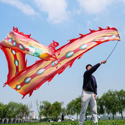 Dragon Dance Ribbon Extra Long Dragon Dance Ribbon for Adult, Light Flowy Traditional Throw Streamer, Artistic Cloth Rhythmic Ribbon Wands, Birthday Party Gift (Color : Style1, Size : 10)