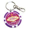 Las Vegas Keychain, Lucky Poker Chip (Purple - $10K) view 1