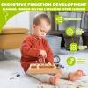 TenFans Montessori Busy Board for Toddlers 3-5 Years, Wooden Screwdriver Activity Board, Fine Motor Skills & Sensory Development Toy, Preschool Learning & Travel view 4