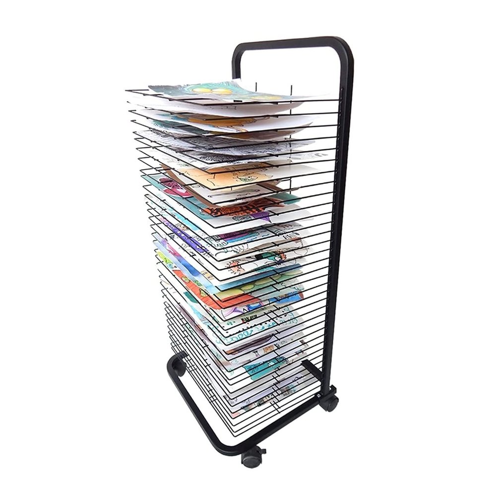 ZXFF Drying Rack, Drying Easel Art Studio, Educational Product Drying Rack, Space-Saving Shelf (for A3 Artwork/Painting) Children's Gifts (Size : 35 Layers)