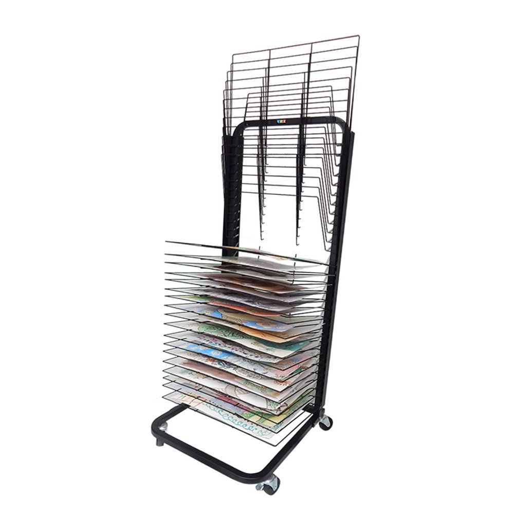 ZXFF Mobile Art Drying Rack, Drying Easel Art Studio, Educational Product Drying Rack, Space-Saving Shelf (for A3 Artwork/Painting) Children's Gifts (Size : 20 Layers)