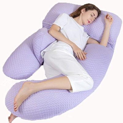 SMSOM Pregnancy Pillow, U Shaped Pregnancy Pillows for Sleeping, Maternity Body Pillow for Pregnancy, Maternity Body Pillow Support for Head, Belly, Hips, Leg (Color : A)